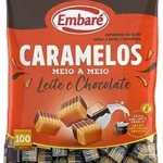Bala Embare Caramelo Leite e Chocolate